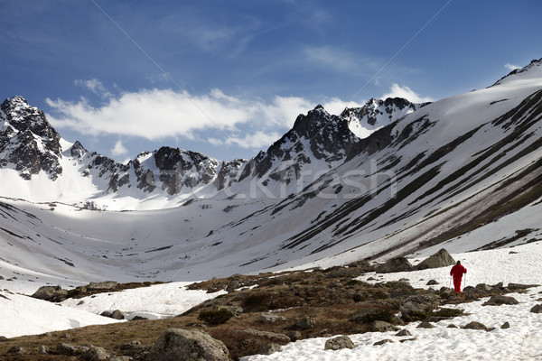 Excursionist munţi Turcia primăvară om Imagine de stoc © BSANI