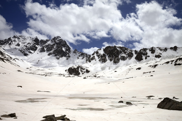 Congelato montagna lago coperto neve sole Foto d'archivio © BSANI