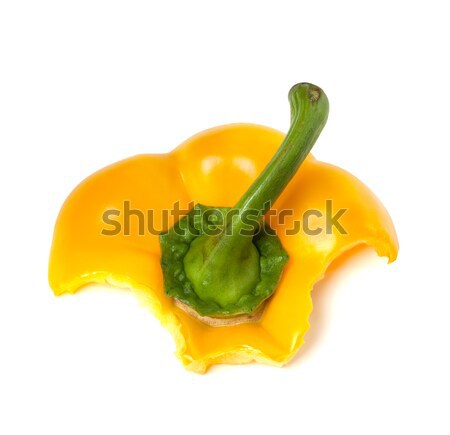 Bitten paprika on white background Stock photo © BSANI