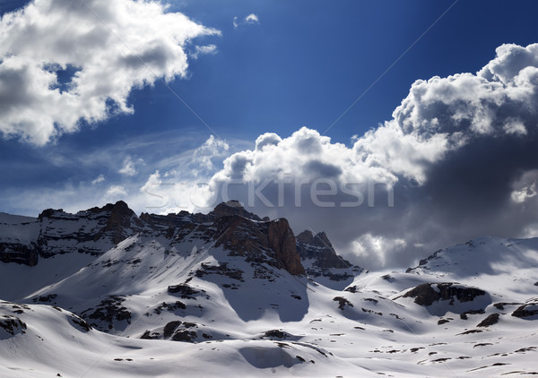 Panoramic view of snow mountains Stock photo © BSANI
