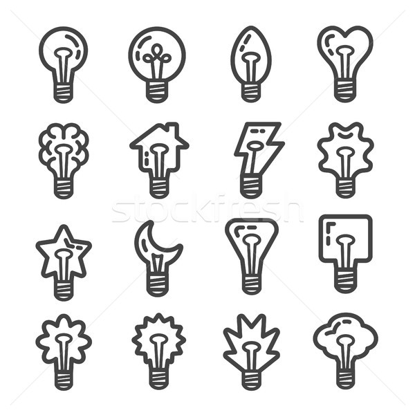creative light bulb line icon Stock photo © bspsupanut