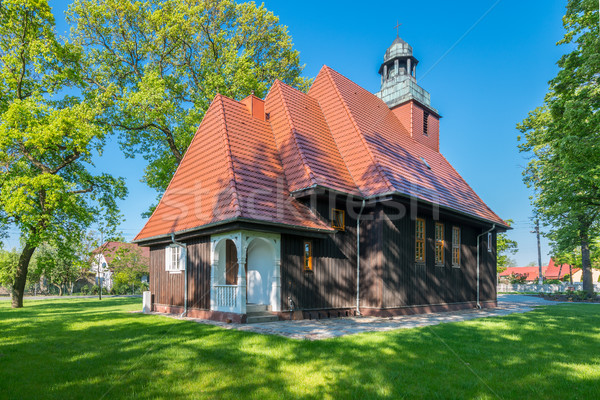 Norwegian wooden church in Krzesiny - Poznan Stock photo © bubutu