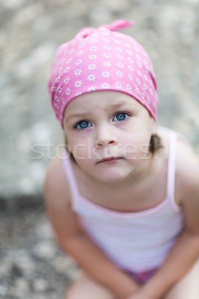 Cute little girl looking for someone or something Stock photo © bubutu