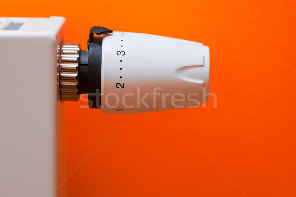 Zdjęcia stock: Termostat · zawór · pomarańczowy · wody · energii
