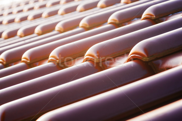 Közelkép tető csempék barna textúra építkezés Stock fotó © bubutu