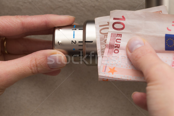 Radiator thermostat and hand Stock photo © bubutu