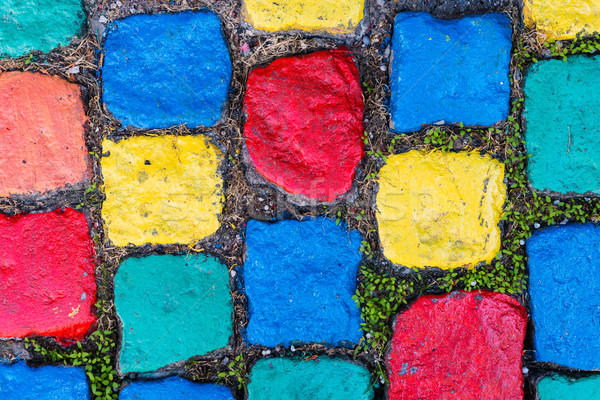 Pavement - Painted Cobblestones Stock photo © bubutu