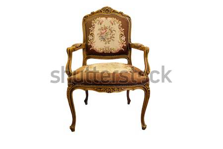 Antik szék tölgy fa izolált fehér Stock fotó © Bumerizz