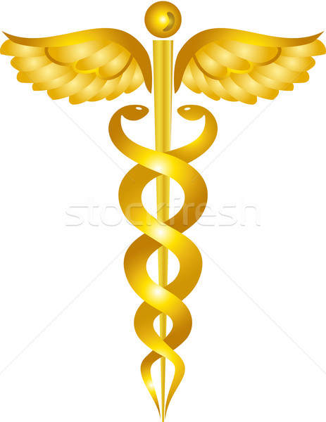 Yellow caduceus medical symbol Stock photo © Bumerizz