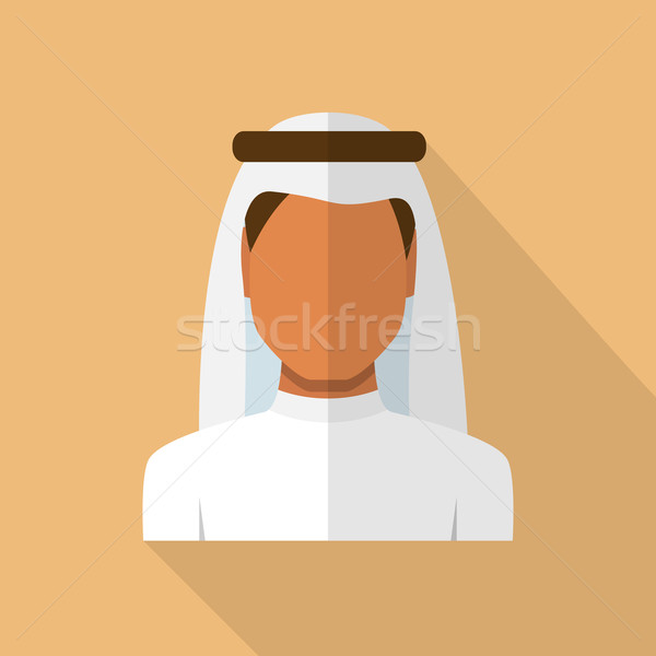 Arabic man in traditional muslim hat Stock photo © burtsevserge