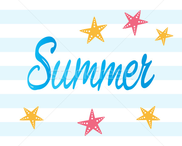 Sommer Plakat Vektor Meer Sternen Hintergrund Stock foto © burtsevserge