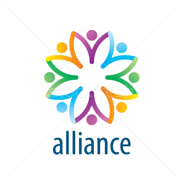 Menschlichen Allianz logo abstrakten Vektor Union Stock foto © butenkow