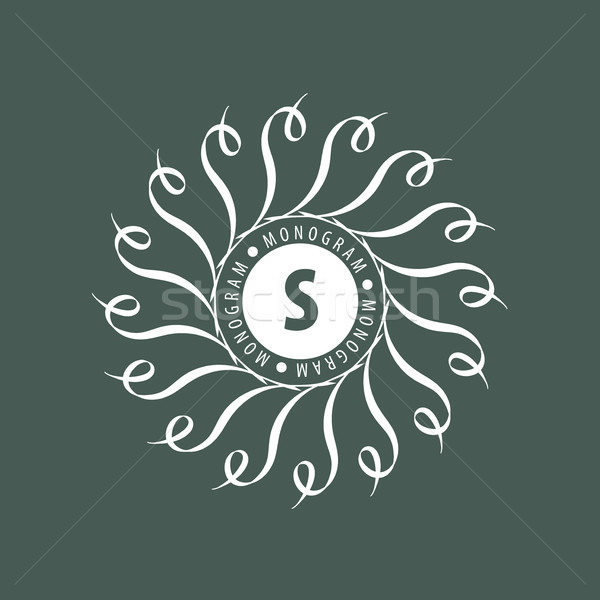 Monogram vector frame logo sjabloon patroon Stockfoto © butenkow