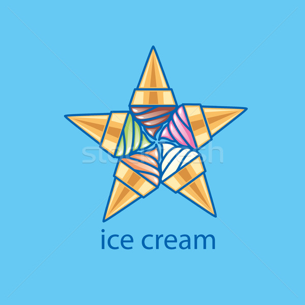 Logo lody projektowanie logo szablon żywności tle Zdjęcia stock © butenkow