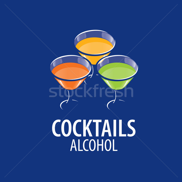 Cocktails logotipo vetor ícones bebidas festa Foto stock © butenkow