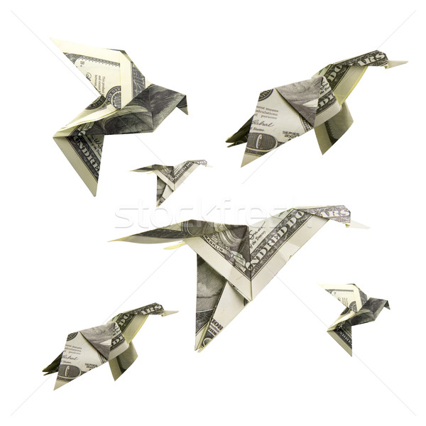 Origami Bird from banknotes Stock photo © butenkow