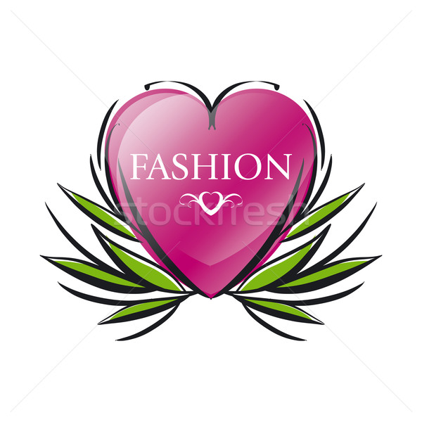 vector logo red heart for fashion Stock photo © butenkow