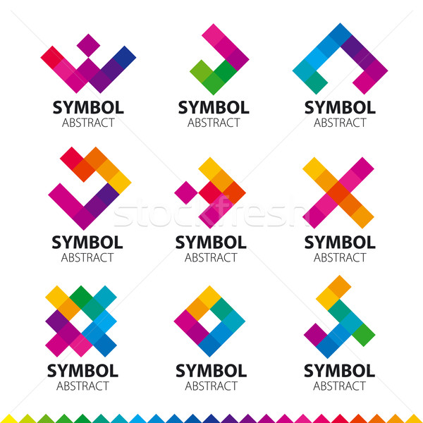 biggest collection of vector logos of abstract modules Stock photo © butenkow