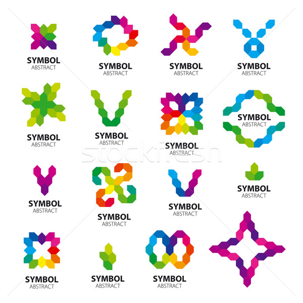 Büyük ayarlamak vektör logolar soyut güneş Stok fotoğraf © butenkow