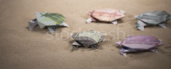 origami turtles from banknotes Stock photo © butenkow
