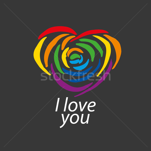 Logo cuore Rainbow design gay lesbiche Foto d'archivio © butenkow