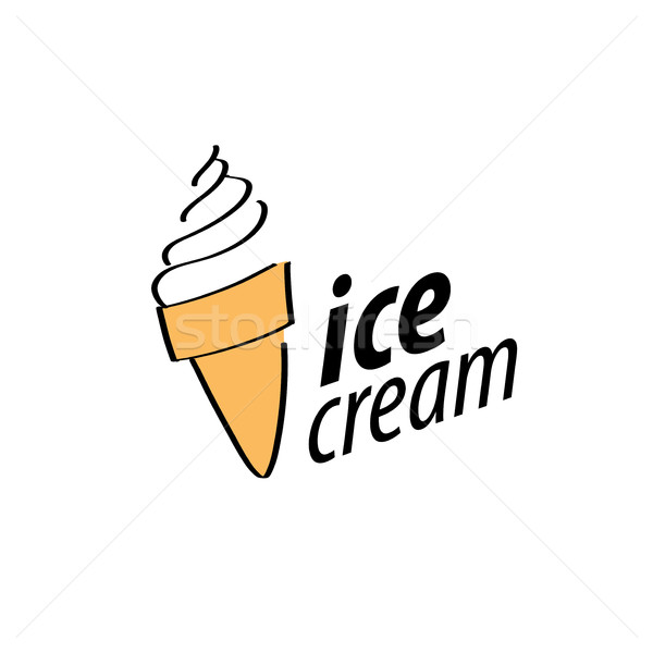 Logo ijs logo-ontwerp sjabloon voedsel achtergrond Stockfoto © butenkow