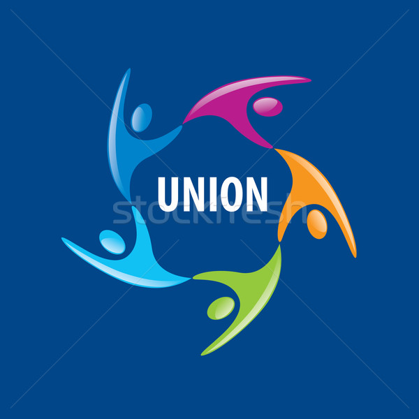 Logo-ul uniune oameni abstract vector colorat Imagine de stoc © butenkow