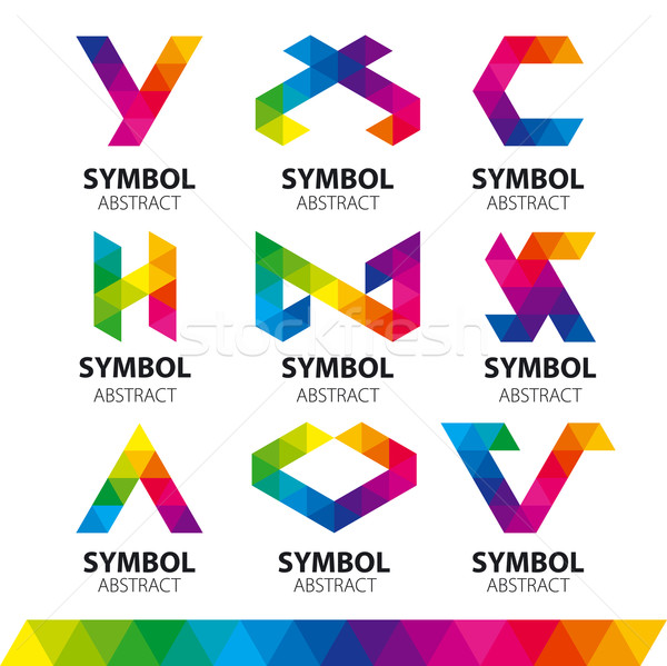 Sammlung Vektor Logos abstrakten Design Muster Stock foto © butenkow