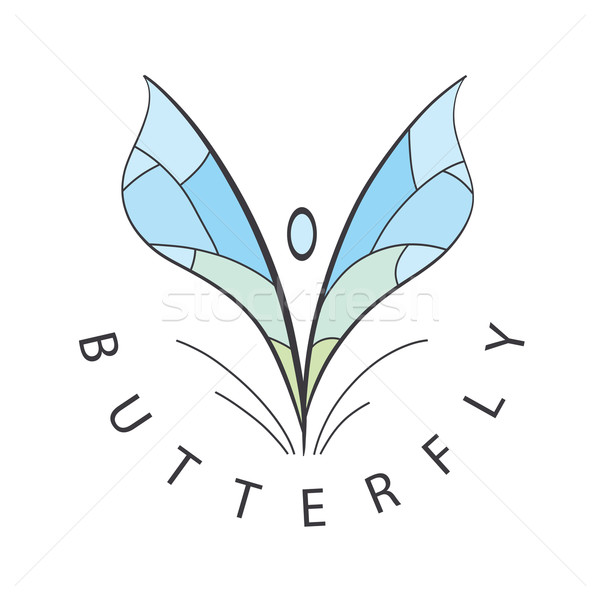 vector logo blue wings develop Stock photo © butenkow