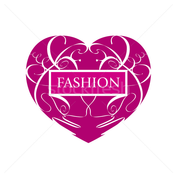 vector logo fashionable heart of patterns Stock photo © butenkow