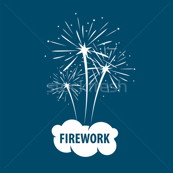 vector logo white cloud and firework Stock photo © butenkow