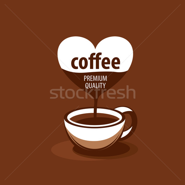 Stock fotó: Vektor · logo · kávé · forró · ital · illusztráció · szív