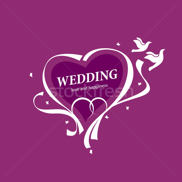 Vektor logo esküvő absztrakt sablon illusztráció Stock fotó © butenkow