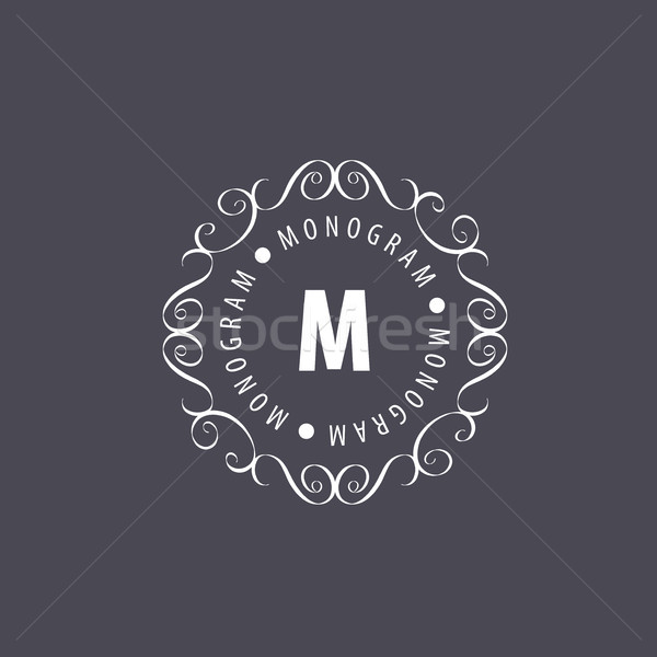 Foto stock: Monograma · vetor · quadro · logotipo · modelo · padrão