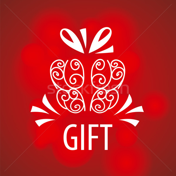 Foto stock: Vector · logo · regalo · rojo · cumpleanos · compras