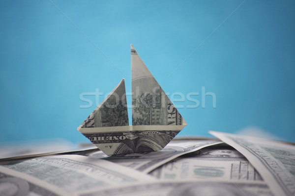 Nave origami soldi business banca Foto d'archivio © butenkow