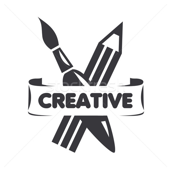 vector logo brush and pencil for creativity Stock photo © butenkow