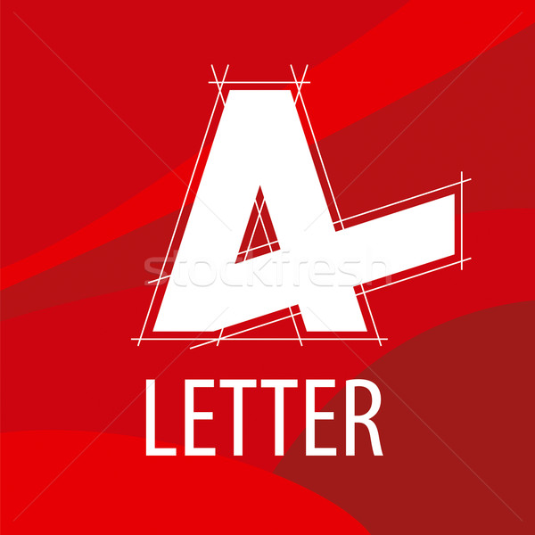 Stock photo: vector logo letter A in the drawing to form a red background