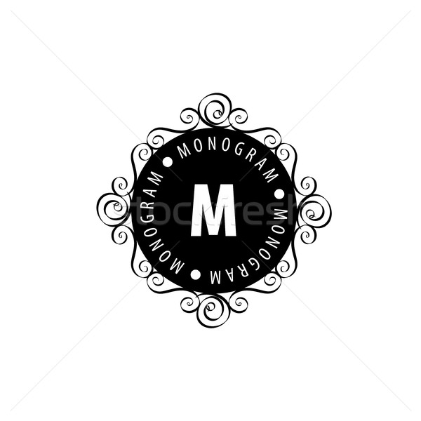 Monogramm Vektor Rahmen logo Vorlage Muster Stock foto © butenkow