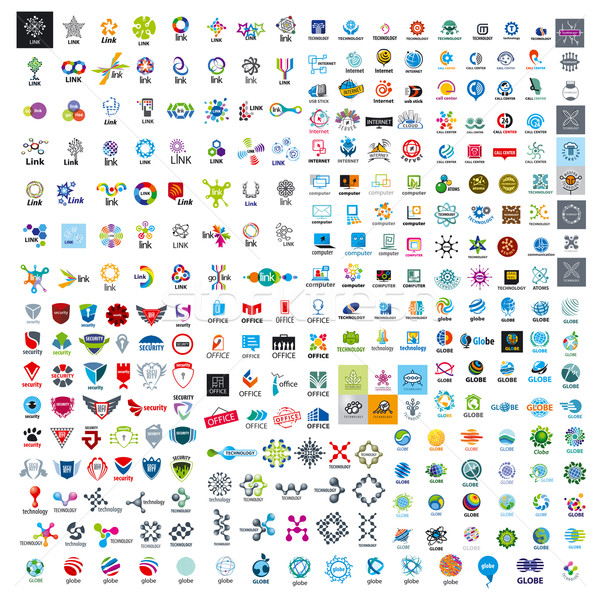 большой набор вектора Логотипы технологий служба Сток-фото © butenkow