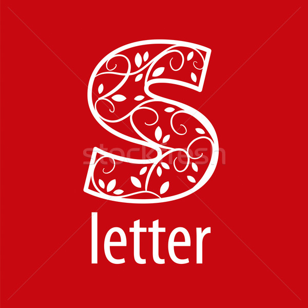Díszes levél vektor logo piros absztrakt Stock fotó © butenkow
