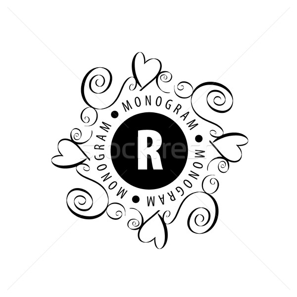 Monogram vector frame logo sjabloon patroon Stockfoto © butenkow