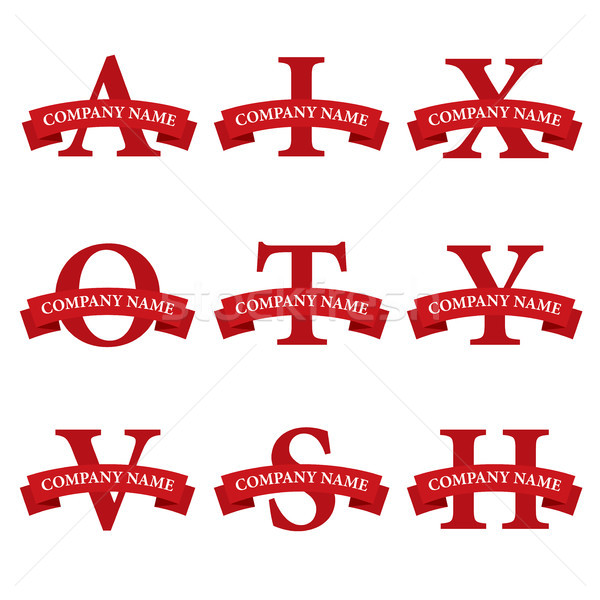Alfa banda logotipo comida vermelho mercado Foto stock © butenkow