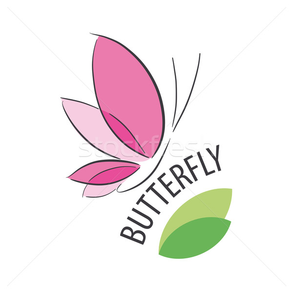 vector logo pink butterfly and petals Stock photo © butenkow