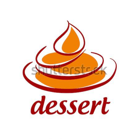 Absztrakt vektor logo krém desszert étel Stock fotó © butenkow