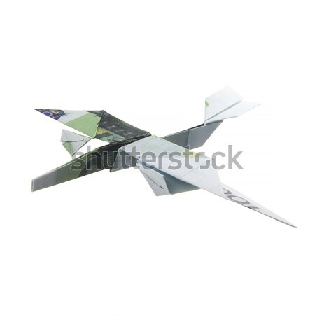 Origami Flugzeug Banknoten weiß Business Papier Stock foto © butenkow