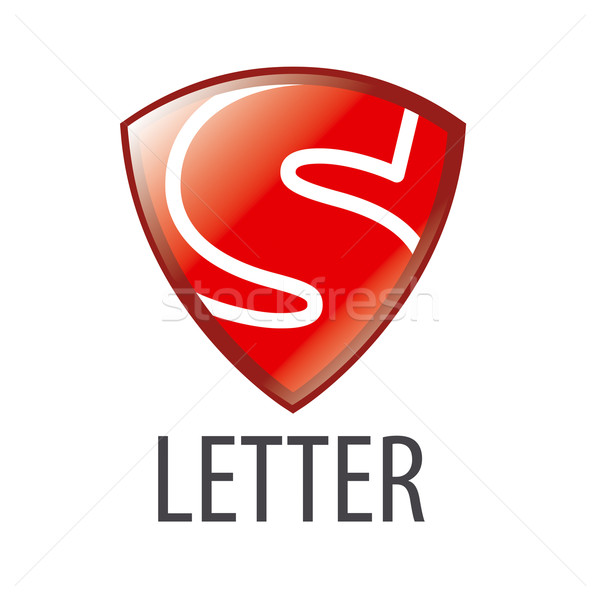 Vector Logo The Letter S And Red Shield Vector Illustration