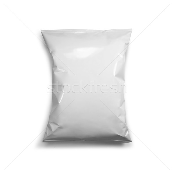 Biały pakiet szablon plastikowe worek przekąska Zdjęcia stock © butenkow