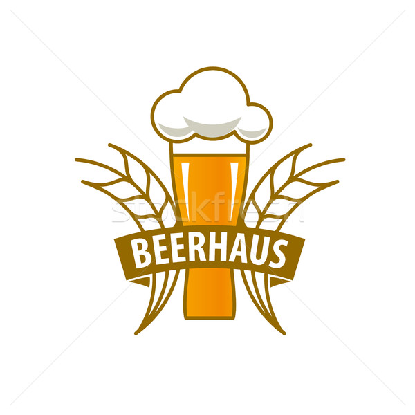 Wektora piwa logo szablon szkła projektu Zdjęcia stock © butenkow