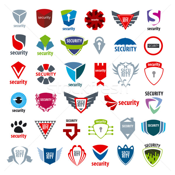 biggest collection of vector logos protection and enforcement Stock photo © butenkow
